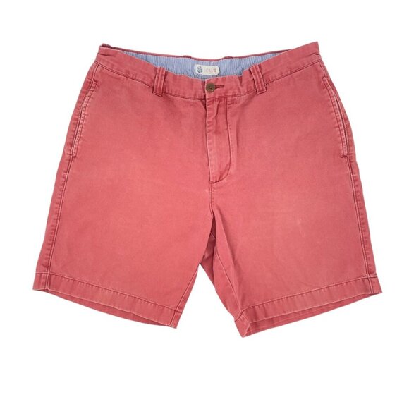 J. Crew Factory Red Chinos Shorts Mens Size 34 Classic Preppy Summer Coastal - Picture 1 of 6